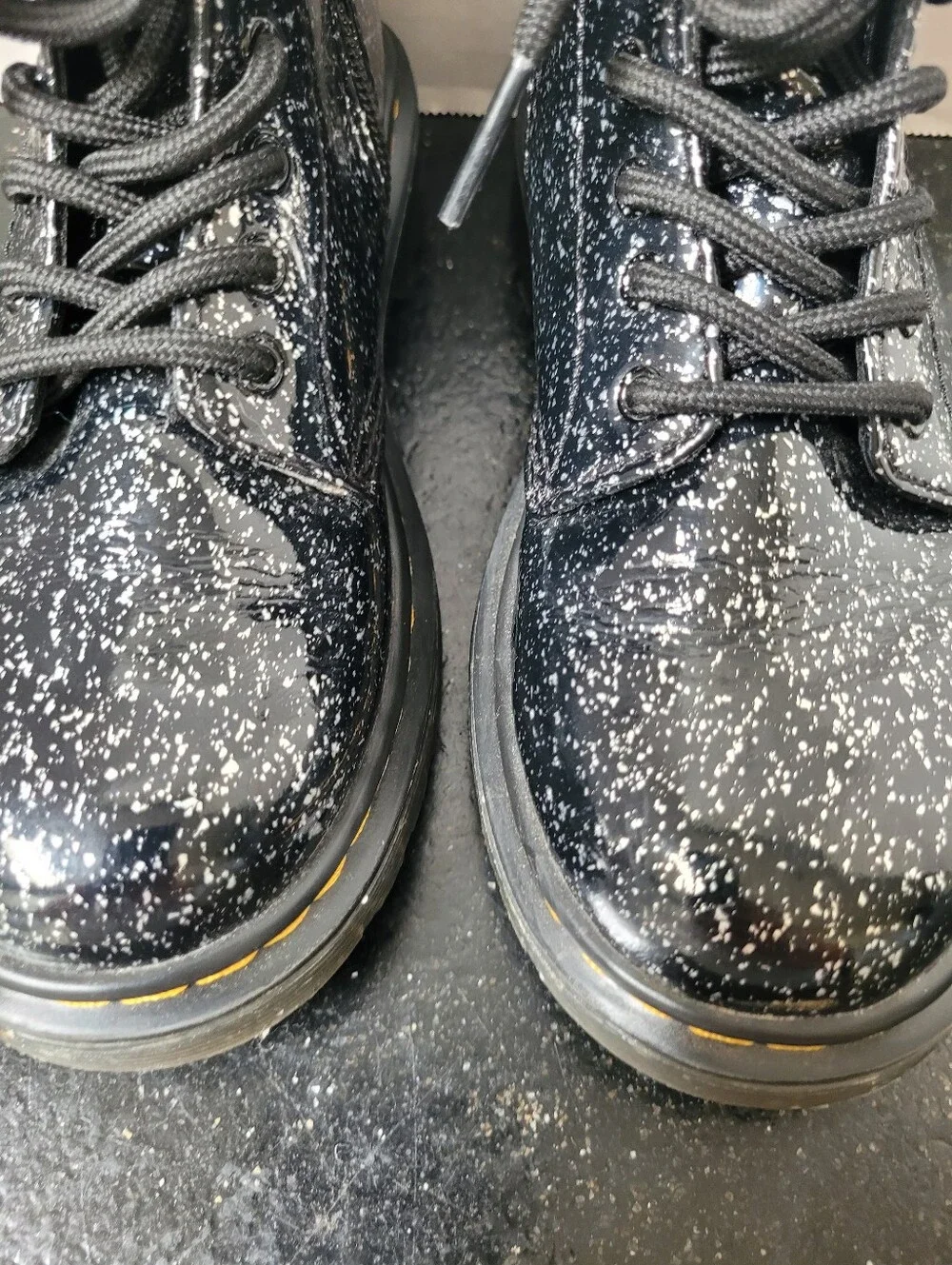 Dr Martens Black and Silver Glitter Boots